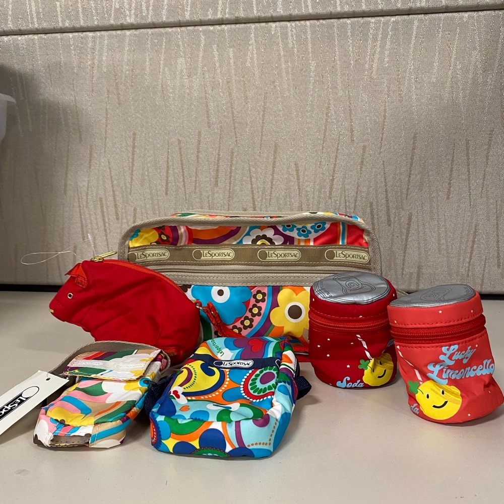 LeSportsac Floral and Red Bundle of 6